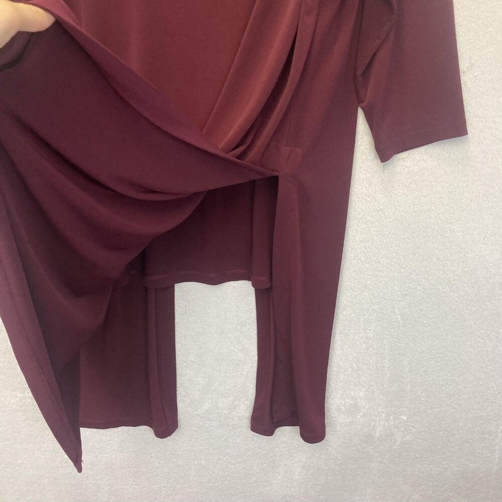 Susan Graver Layered Long-Line Tunic Top Womens Large Slinky 3/4 Sleeve Stretch - Picture 15 of 16